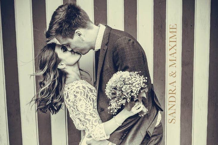Photo de couple du Studio 7700BE lors du mariage de Sandra et Maxime le 12 juillet 2019